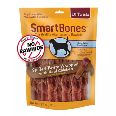 Product SmartBones Chicken Wrapped Stuffed Twists Dog Treats 10 Count 13.7 OZ