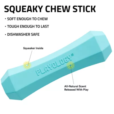 Product Playology Chew Stick Peanut Butter Scent Squeaker Dog Toy