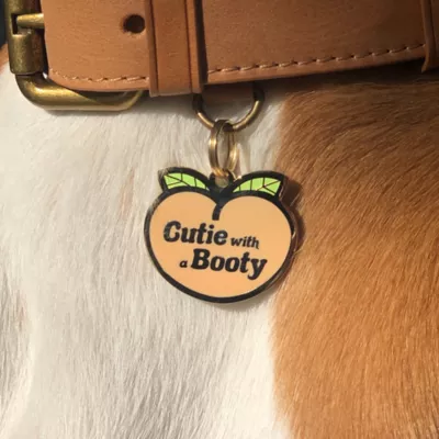 Product Two Tails Pet Company - Cutie with a Booty Personalized Pet ID Tag
