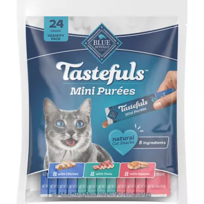 Product Blue Buffalo Tastefuls Mini Purées Cat Food Complement Variety Pack
