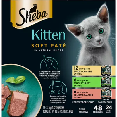 Product Sheba® Kitten Wet Cat Food - Chicken, Salmon, Turkey, Variety Pack, 24 CT, 63.4 OZ