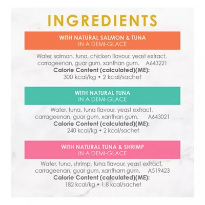 Product Fancy Feast Savoury Purée Cat Treats - Naturals Seafood Favourites Variety Pack, 10g x 16