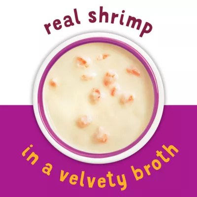 Product Friskies Wet Cat Food Compliment - Lil' Soups Shrimp in a Velvety Chicken Broth, 34 g