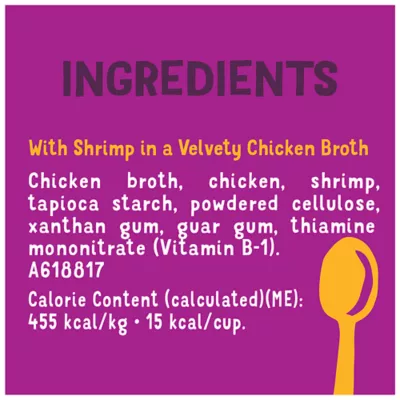Product Friskies Wet Cat Food Compliment - Lil' Soups Shrimp in a Velvety Chicken Broth, 34 g