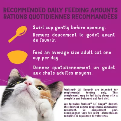 Product Friskies Wet Cat Food Compliment - Lil' Soups Shrimp in a Velvety Chicken Broth, 34 g