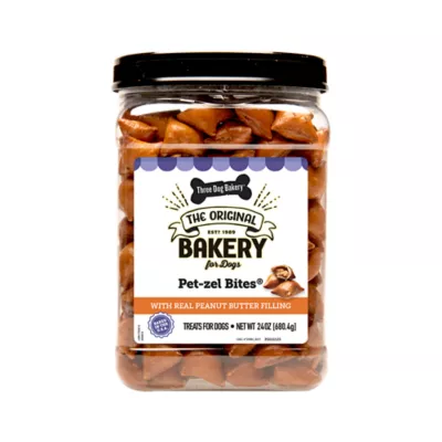 Product Three Dog Bakery Peanut Butter Pet-Zel Bites 24 OZ