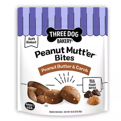 Product Three Dog Bakery Peanut Mutter Bites 18 OZ