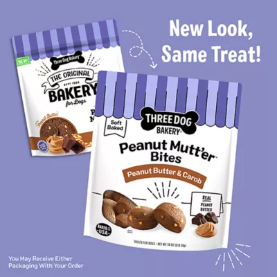 Product Three Dog Bakery Peanut Mutter Bites 18 OZ