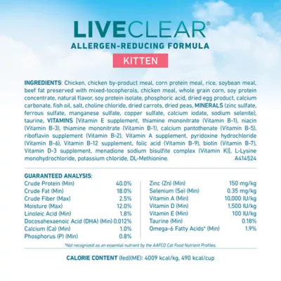Product Purina ONE LiveClear Allergen Reducing Dry Kitten Food - Chicken