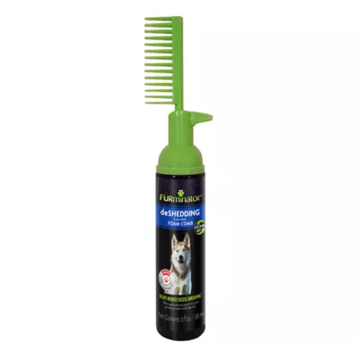 Product FURminator® Tub-Free Deshedding Foam Comb for Dogs, Freshens Coat without Rinsing, 3 oz