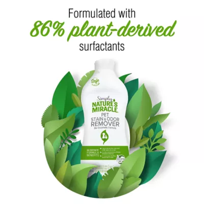 Product Simply Nature's Miracle Pet Stain and Odor Remover, Made 86% with Plant-Derived Surfactants, 32 oz