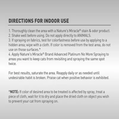 Product Nature's Miracle Advanced Platinum No More Spraying for Cat Indoor Training, 1 gal
