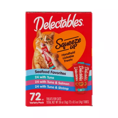 Product Hartz Delectables Squeeze Up Seafood - Variety Pack, 72 CT, 36 OZ