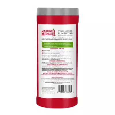 Product Nature's Miracle Advanced  Dog and Cat Stain and Odor Remover Wipes for Hard Surfaces, 30 Count
