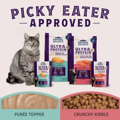 Product Natural Balance Ultra Protein+ Wet Cat Food, Skin/Coat/Digestive Health-Salmon w/Pmpkn, Puree Topper