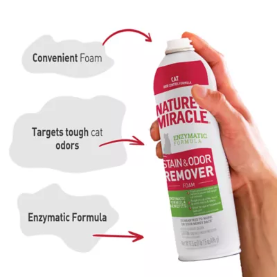 Product Nature's Miracle Cat Stain & Odor Remover Foam, 17.5 oz