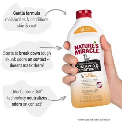 Product  Nature's Miracle™ Skunk Odor Control Shampoo & Conditioner for Dogs & Cats - Citrus Scent, 32