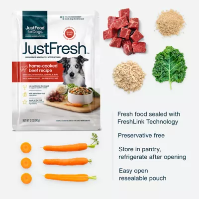 Product JustFoodForDogs JustFresh All Life Stages Fresh Dog Food - Beef, 12 oz