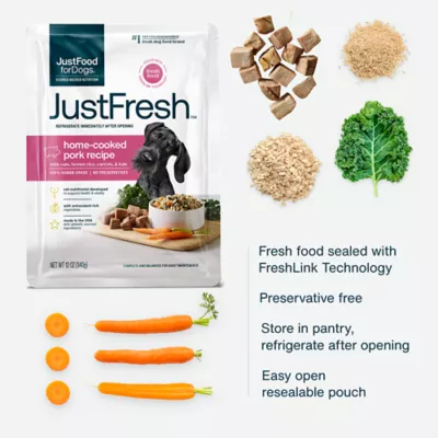 Product JustFoodForDogs JustFresh All Life Stages Fresh Dog Food - Pork, 12 oz