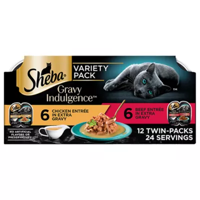 Product SHEBA Perfect Portions Gravy Indulgence - Chicken, Beef, 31.7 OZ