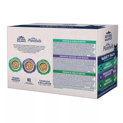 Product Natural Balance Original Ultra Wet Cat Food Platefulls - Variety Pack, 12 ct
