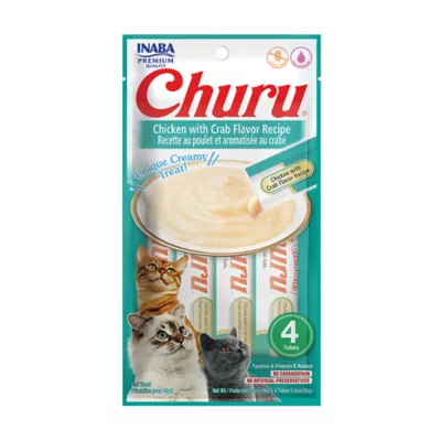 Product Inaba Churu Lickable Cat Treat Creamy Puree - Chicken with Crab Flavour, 4ct