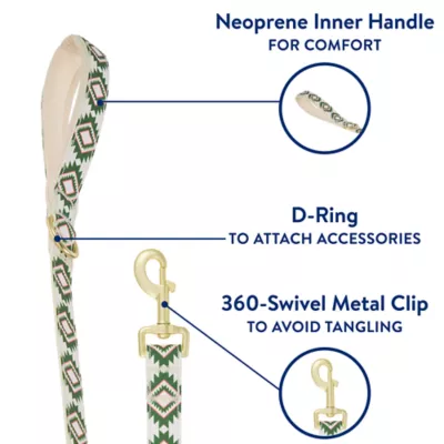 Product Top Paw® Green Aztec Dog Leash - 4 FT