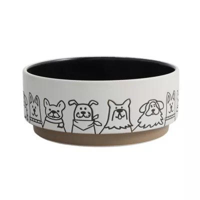 Product Top Paw® Black & White Dog Paw Ceramic Dog Bowl
