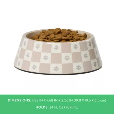 Product Top Paw® Checkered Melamine Dog Bowl, 24 oz