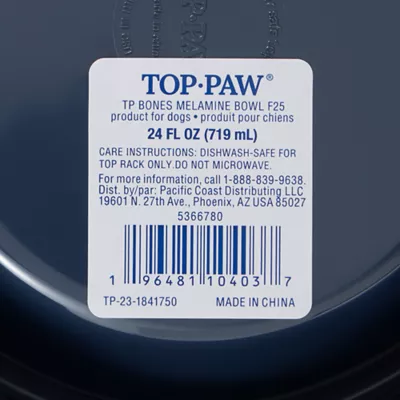 Product Top Paw® Bones Melamine Dog Bowl, 24 oz