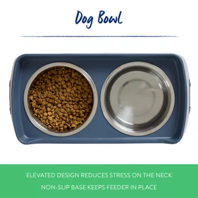 Product Top Paw® Blue Elevated Feeder