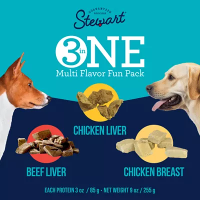 Product Stewart Freeze Dried 3 Flavors in 1 Tub Dog Treats 9 OZ