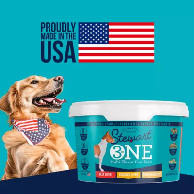 Product Stewart Freeze Dried 3 Flavors in 1 Tub Dog Treats 9 OZ