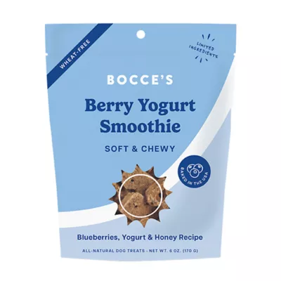 Product Bocce's Berry Yogurt Smoothie Soft and Chewy Dog Treats 12 OZ