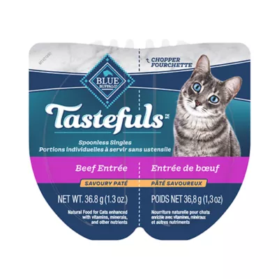 Product Blue Buffalo Adult Wet Cat Food Tastefuls Spoonless Singles - Natural, Beef, Pate