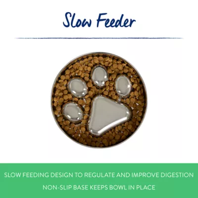 Product Top Paw® Stainless Steel Slow Feeder Dog Bowl