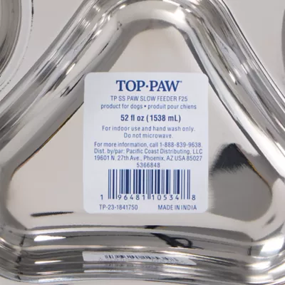 Product Top Paw® Stainless Steel Slow Feeder Dog Bowl