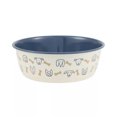 Product Top Paw® Novelty Dog Faces Stainless Steel Dog Bowl
