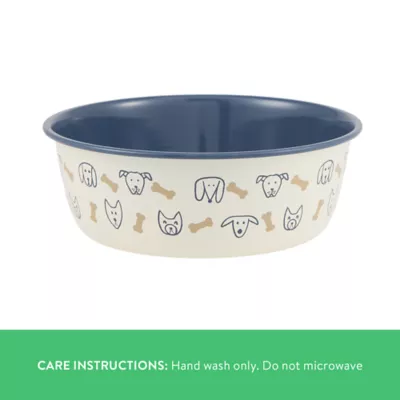 Product Top Paw® Novelty Dog Faces Stainless Steel Dog Bowl