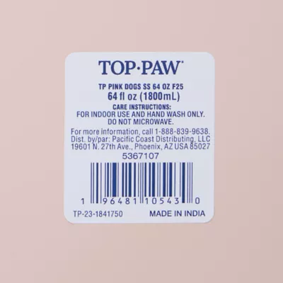 Product Top Paw® Novelty Pink Dogs Stainless Steel Dog Bowl