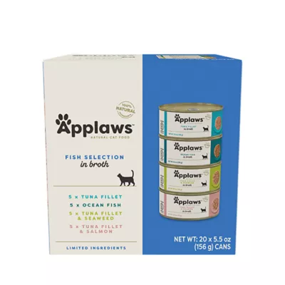 Product Applaws Cat - Broth, Fish, Variety Pack, 20 CT, 110 OZ