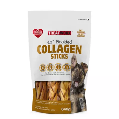 Product Treatworx Dog Treats - 10" Braided Collagen Sticks 640g