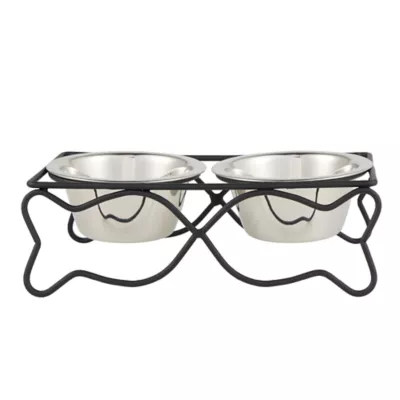 Product Whisker City® Black Steel Fish Stand Double Diner