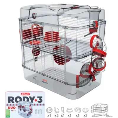 Product Rody.3 Duo 2-Story Small Animal Habitat, Grenadine