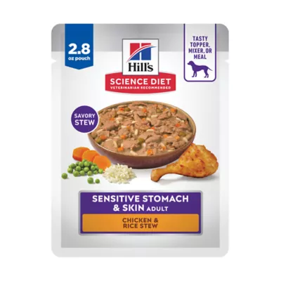 Product Hill's Science Diet Sensitive Stomach & Skin Adult Wet Dog Food Topper - Chicken & Rice, 2.8 oz