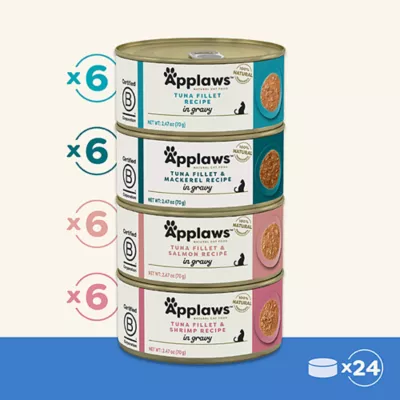 Product Applaws Cat - Gravy, Fish, Variety Pack, 24 CT, 59.28 OZ