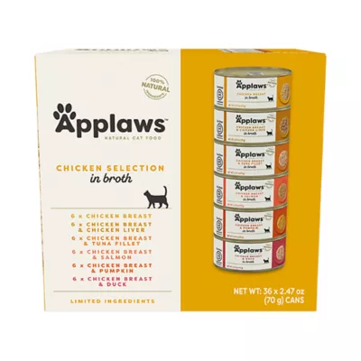 Product Applaws Cat - Broth, Chicken, Variety Pack, 36 CT, 88.92 OZ