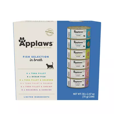 Product Applaws Cat - Broth, Fish, Variety Pack, 36 CT, 88.92 OZ