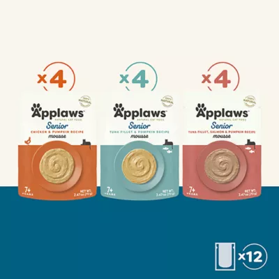 Product Applaws Cat - Senior, Mousse, Variety Pack, 12 CT, 29.64 OZ