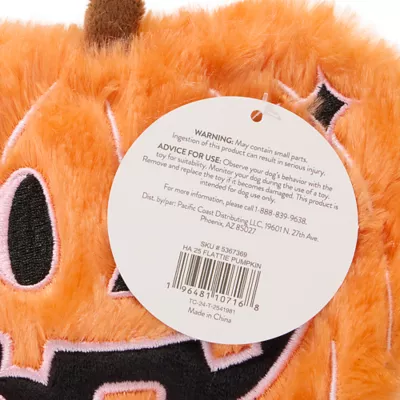 Product Thrills & Chills® Flattie Pumpkin Dog Toy with Squeaker and Crinkly Sounds